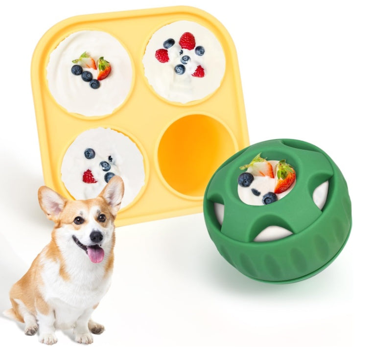 Dog Chew Toy and Treat Tray Long-Lasting, Refillable, Silicone