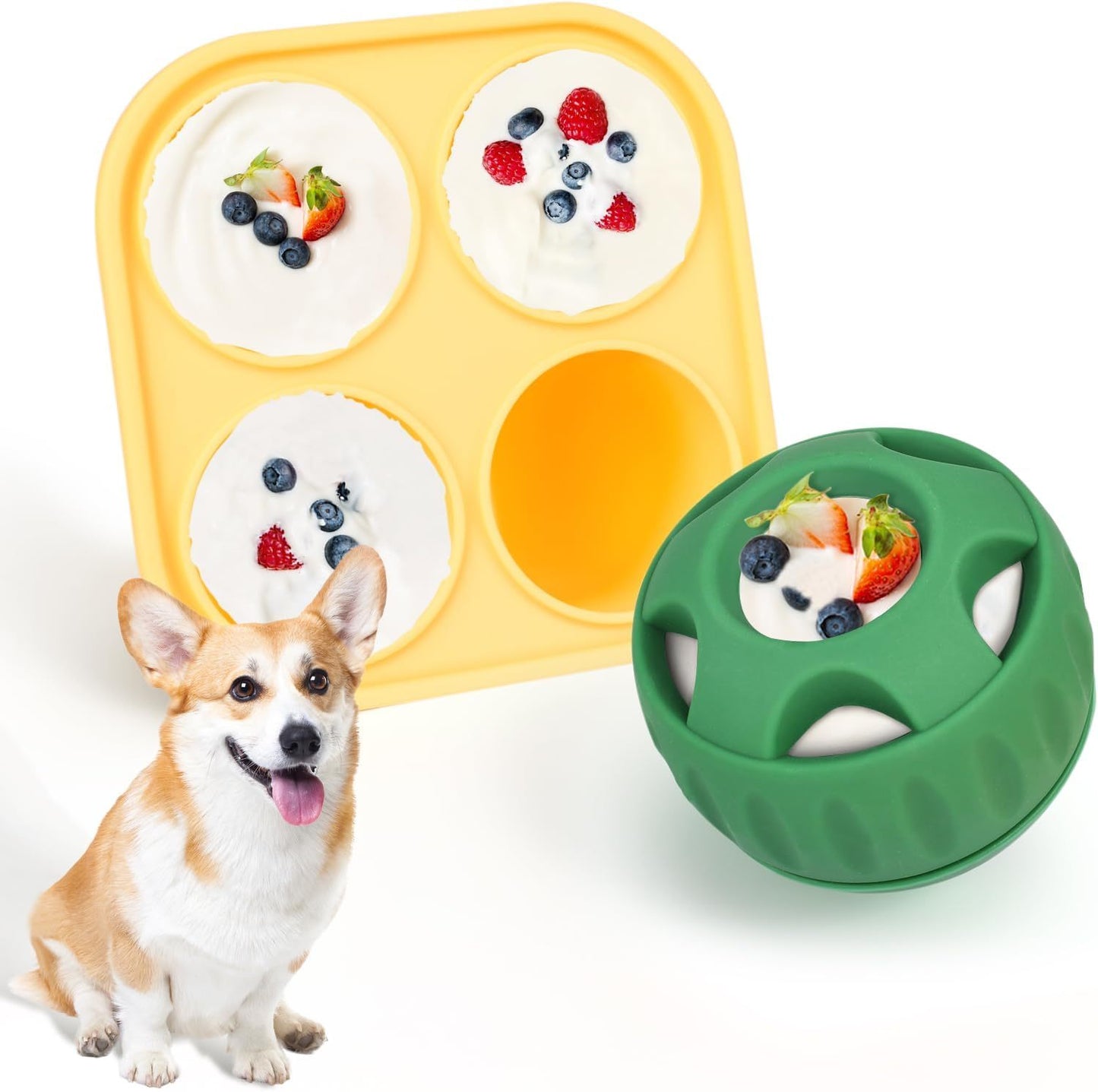 Dog Chew Toy and Treat Tray Long-Lasting, Refillable, Silicone