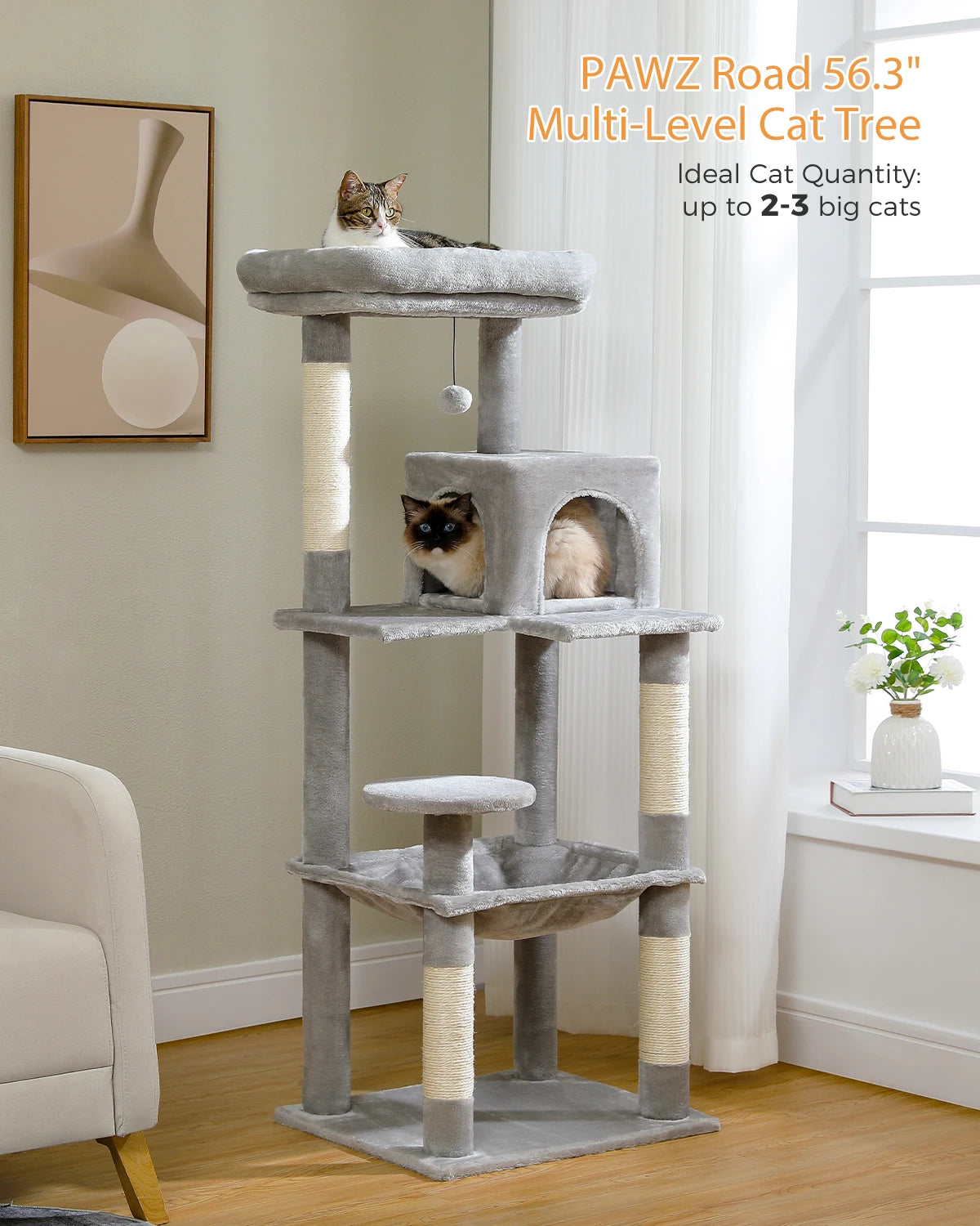 Multi-Level Luxury Cat Tower with Scratching Post