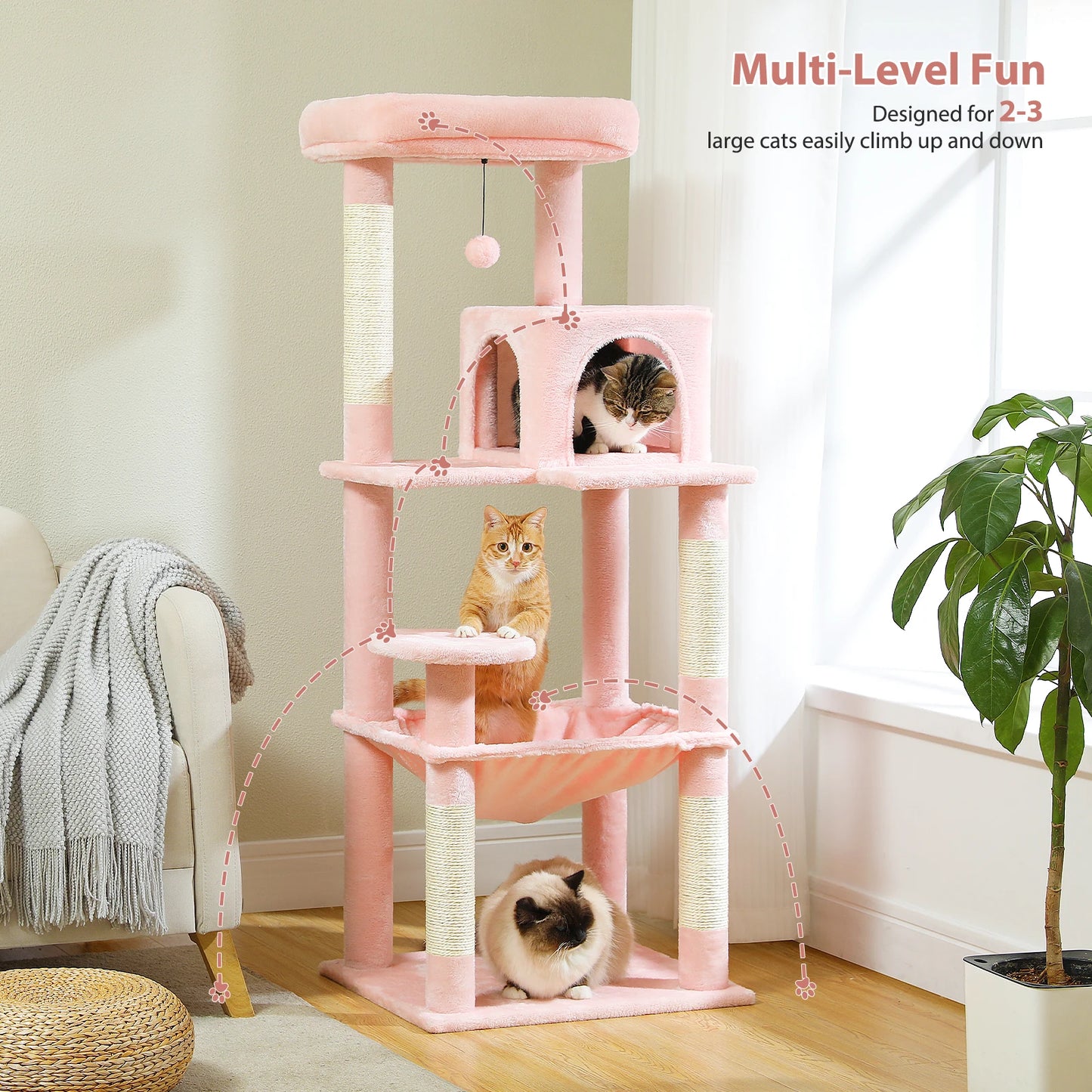 Multi-Level Luxury Cat Tower with Scratching Post