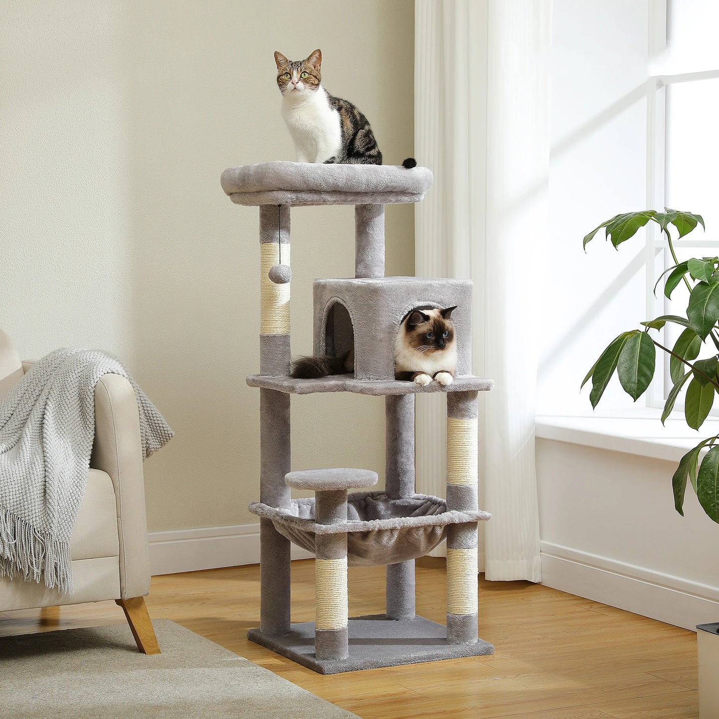 Multi-Level Luxury Cat Tower with Scratching Post