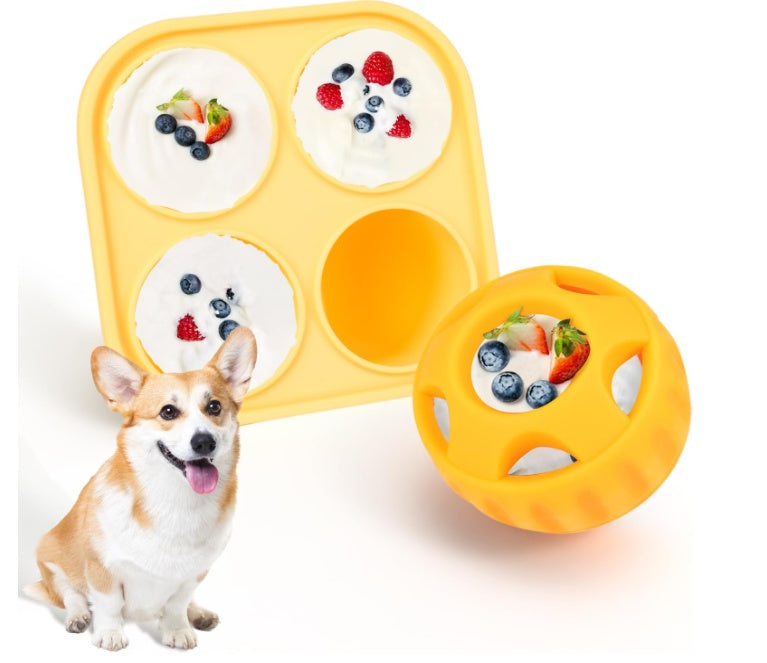 Dog Chew Toy and Treat Tray Long-Lasting, Refillable, Silicone